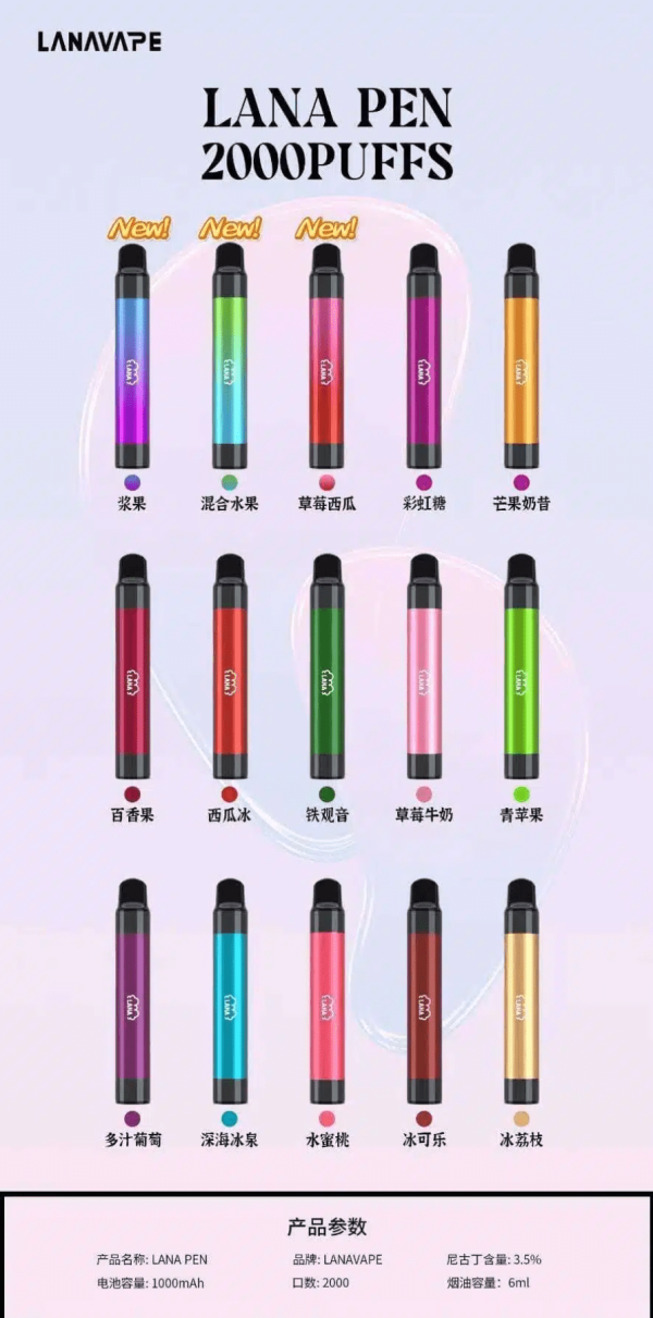 LANA PEN 2000 puffs 一次性電子煙