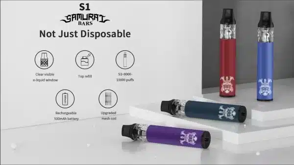 將軍 S1 DISPOSABLE BARS 一次性註油電子煙主機 可重複註油