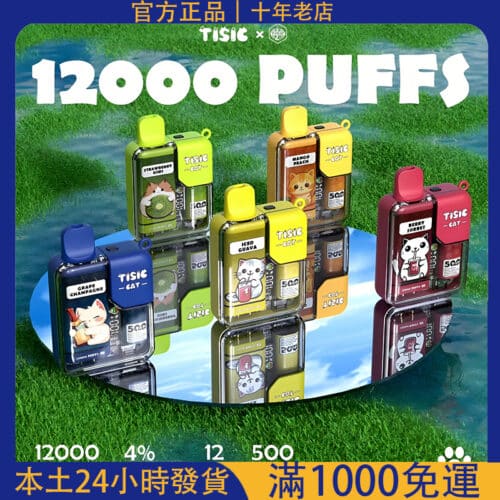 TISIC貓 12000 Puffs 拋棄式電子煙｜貓咪造型一次性主機｜大容量可充電電子煙｜台灣現貨